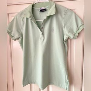 Conte of Florence Polo Shirt rhinestone logo green women's Size S